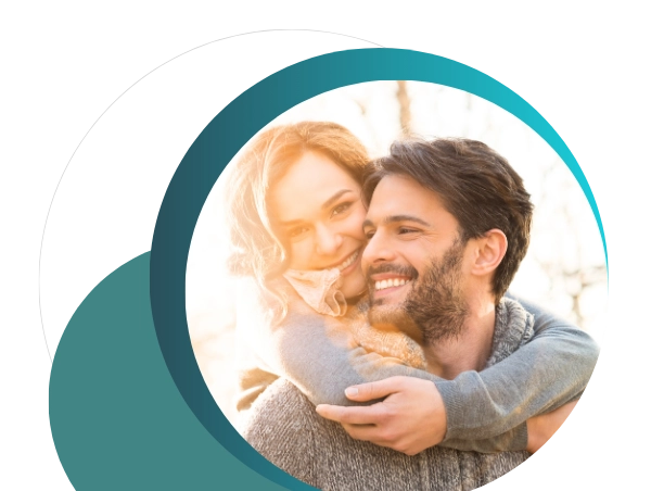 Couple Smiling And Hugging