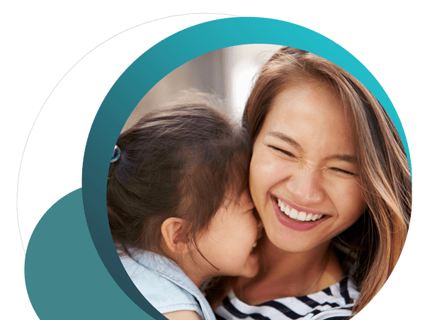 Happy Mother & Child Smiling